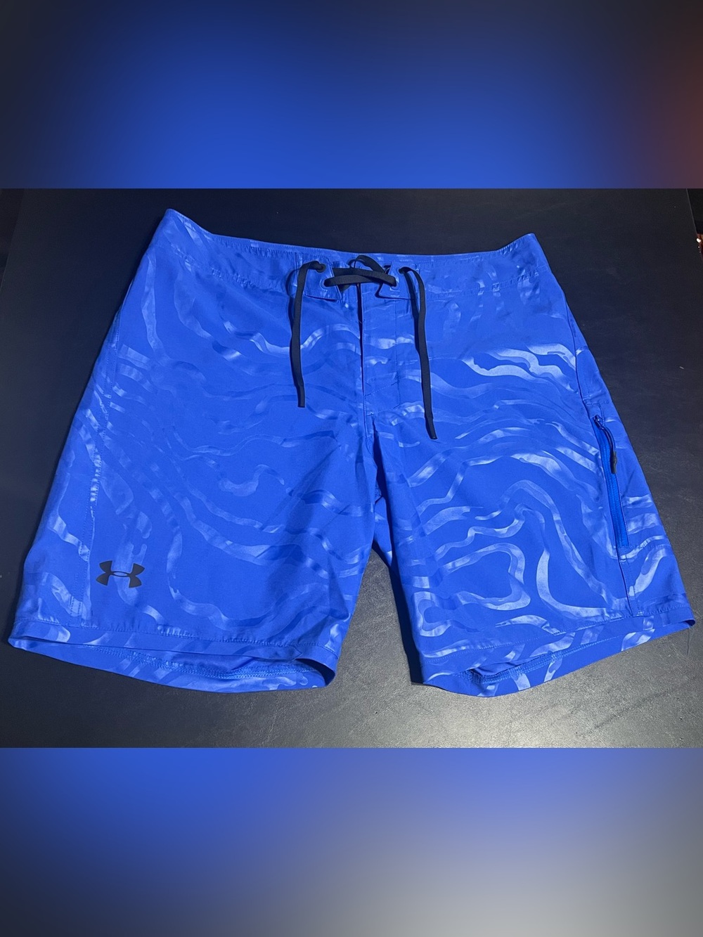 Under Armour Storm Mens Blue Loose Fit Wave Print UPF 40 Board Shorts - Picture 8 of 9